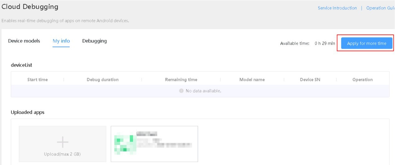 Applying for More Debugging Time-Operation Guide-Cloud Debugging-DIGIX ...