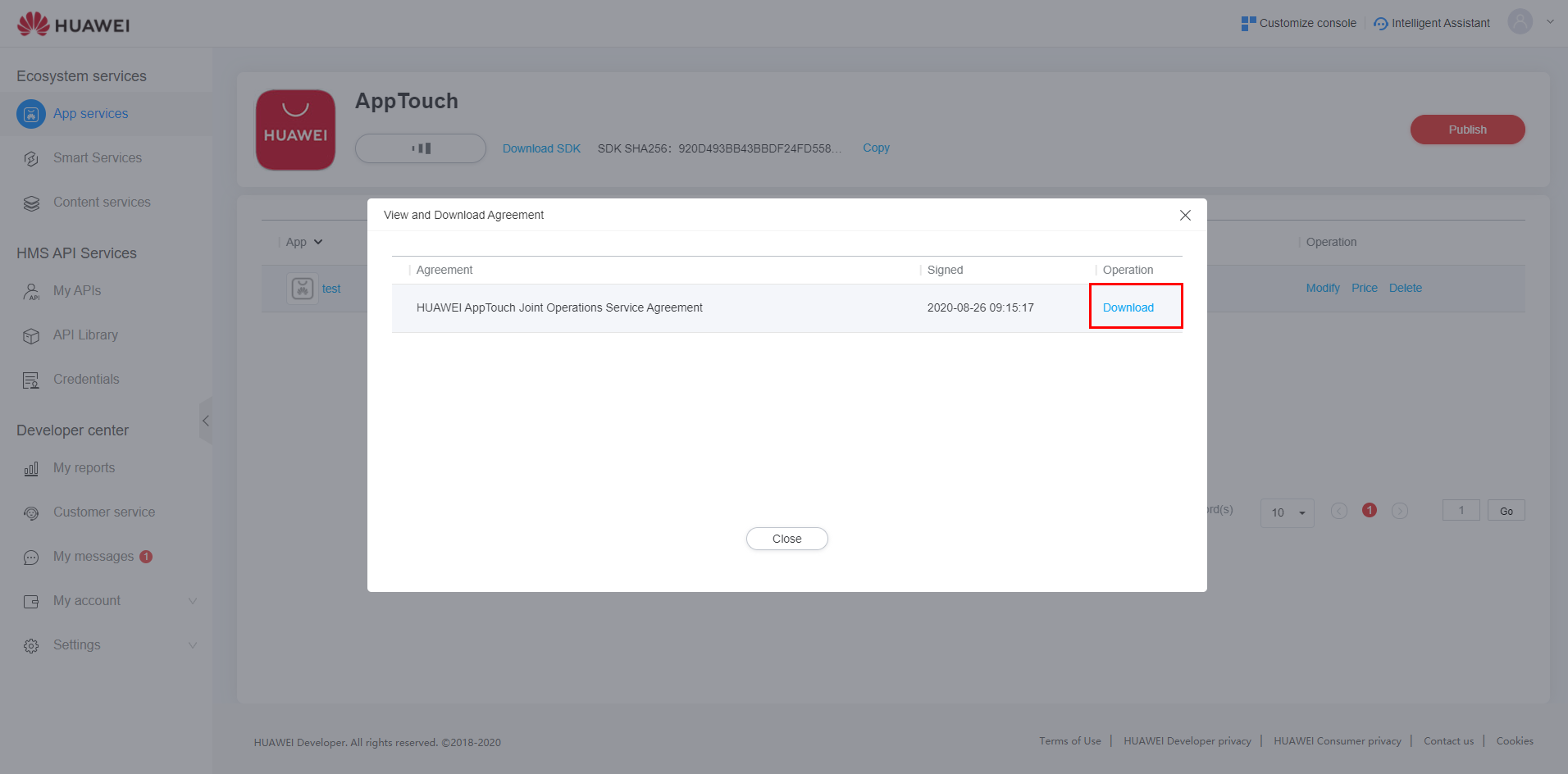 Online Signing Guide-Joint Operation Guide-AppTouch - HUAWEI Developers