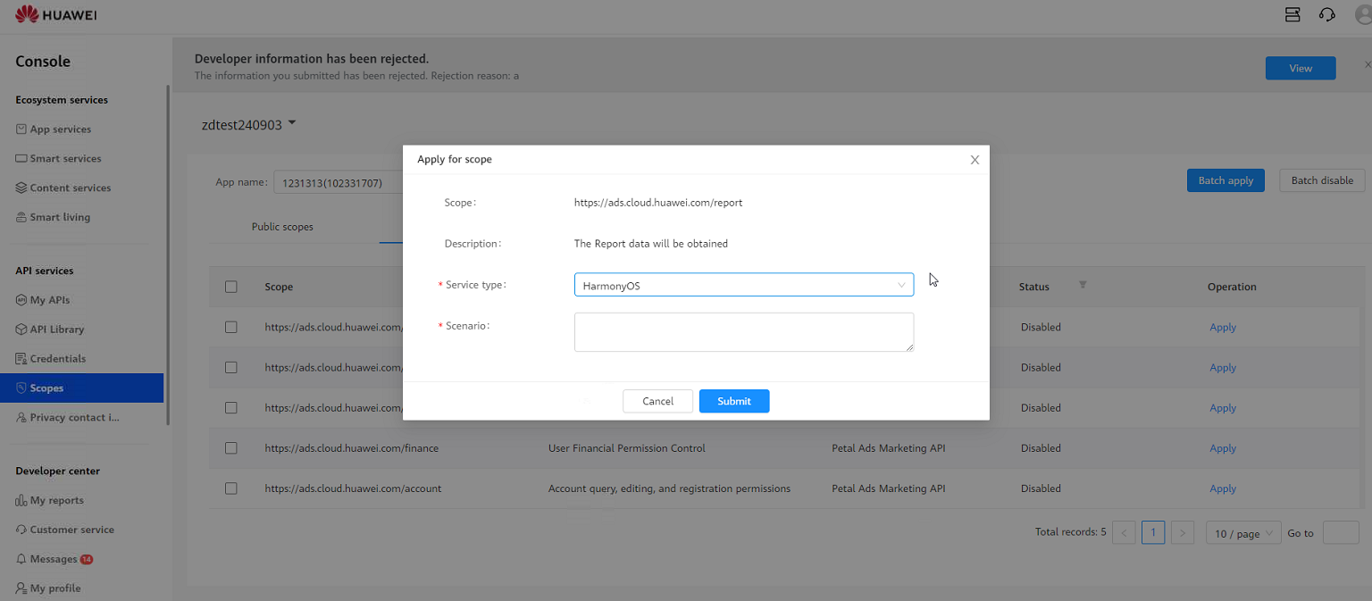 Applying for the Permission of Calling Marketing APIs-Integration ...
