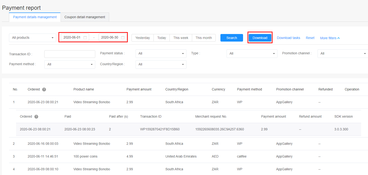 My Reports-Console Management - HUAWEI Developers