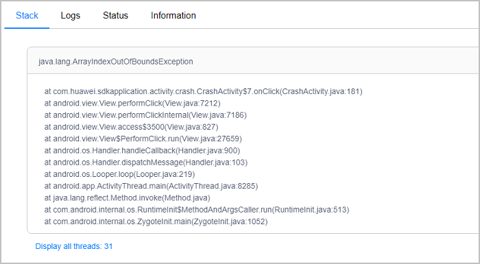 Obtaining a Fatal Exception Report-Android-Crash - HUAWEI Developers