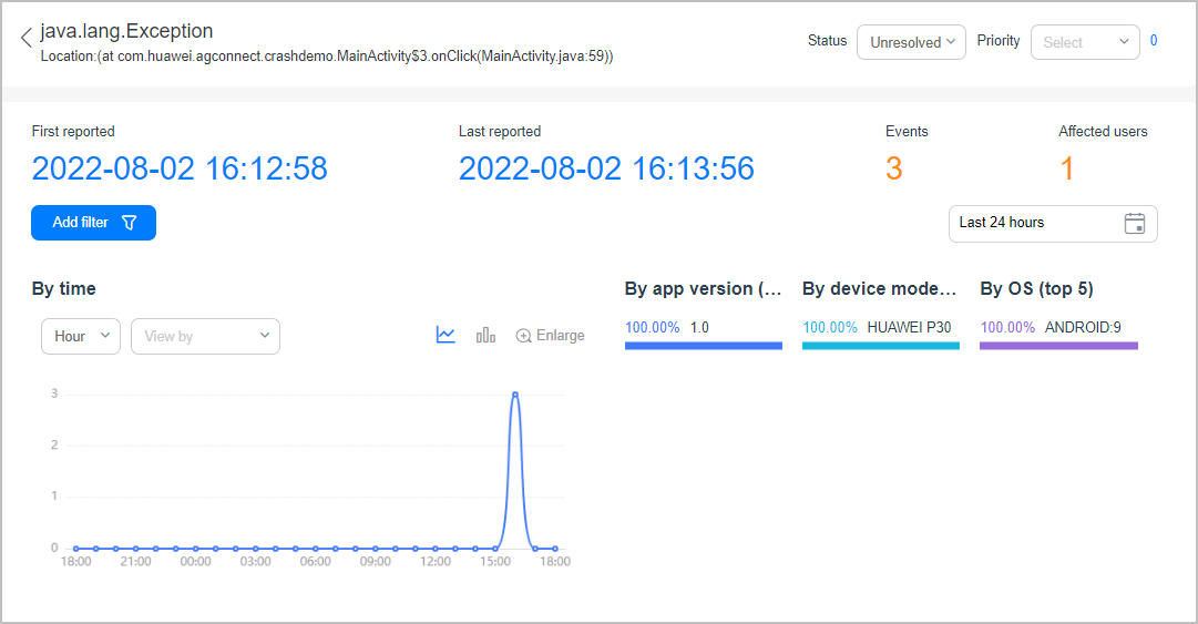 Obtaining a Non-fatal Exception Report-Android-Crash - HUAWEI Developers