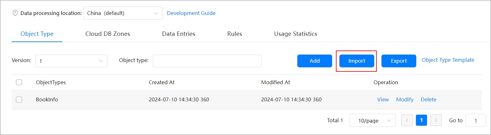 Managing Object Types-Managing the Database-Cloud DB - HUAWEI Developers