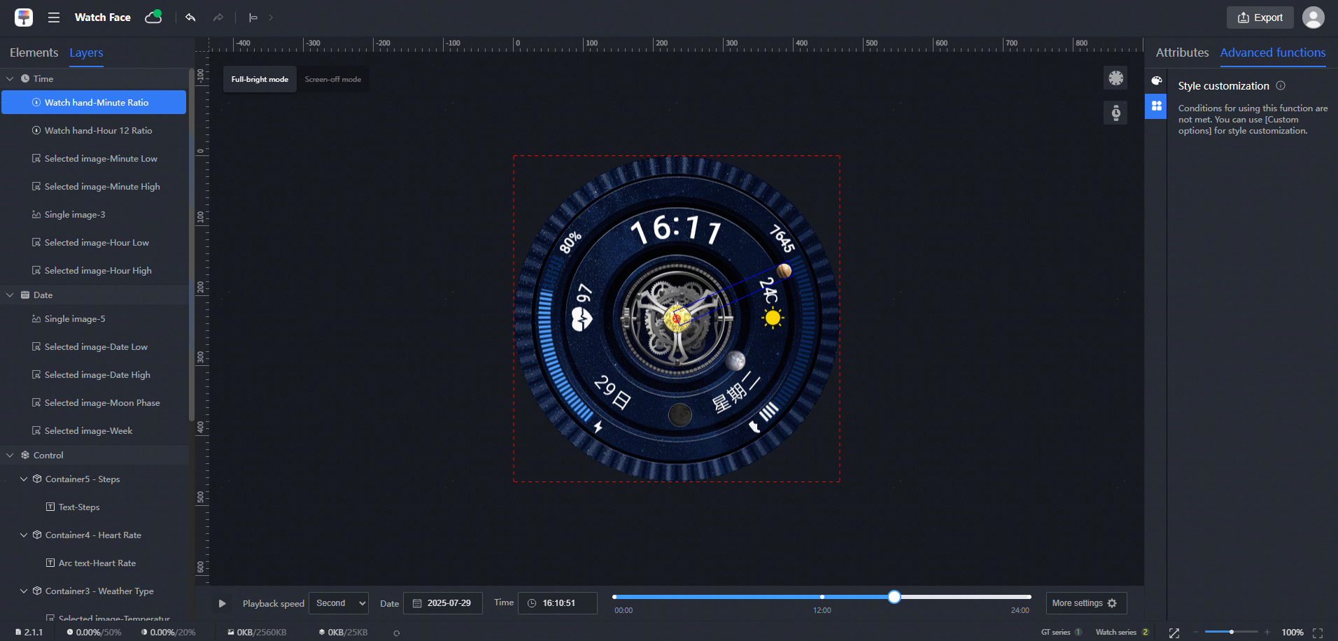 Function Customize Face Color Customization-Advanced Functions-Theme Studio Pro User Guide ...