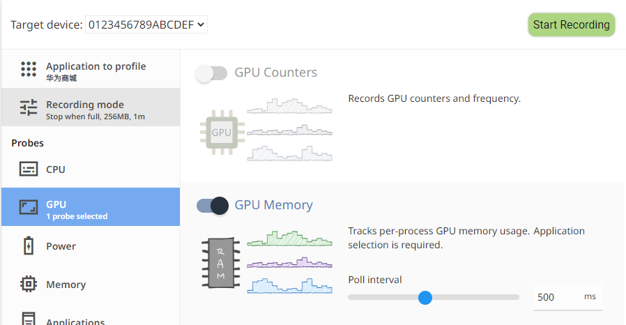 GPU Memory-GPU-Trace Data Sources-Graphics Profiler Instructions ...