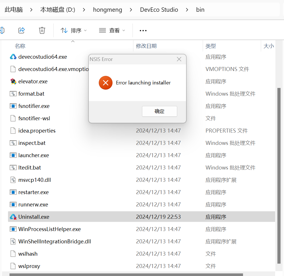 Error launching installer 