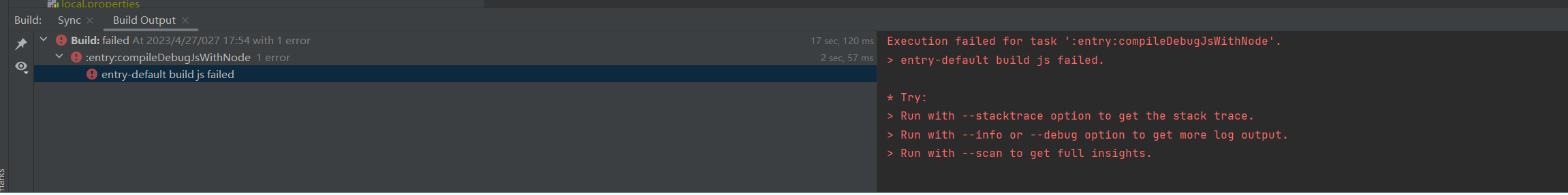 Entry Default Build Js Failed | DevEco Studio 启动报 entry ...